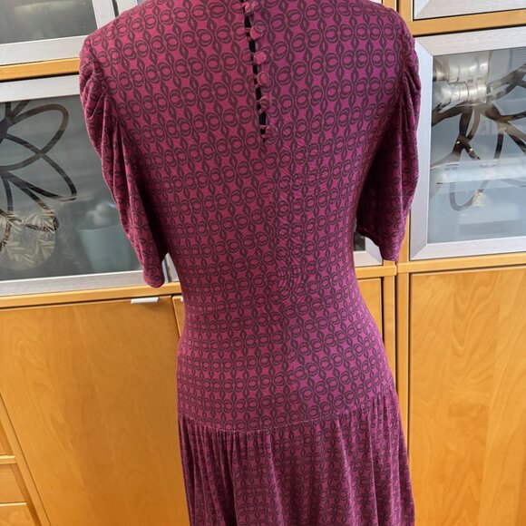 Karanina Print Silk Jersey High Neck Bubble Hem Dress Size 4 - Picture 5 of 9